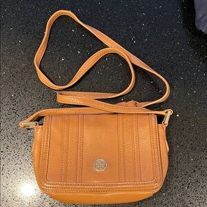 Tory Burch Cognac Landon Leather Crossbody Bag